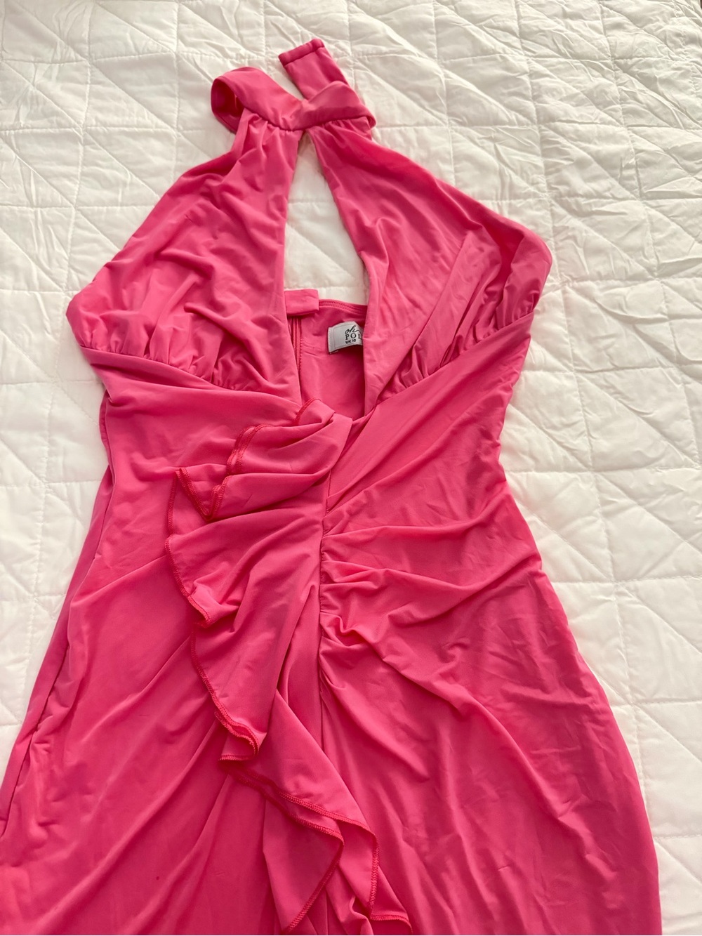 Hot Pink Ruffle-Front Maxi Dress - Picture 4 of 4